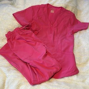 Unique medium scrub top and pants set